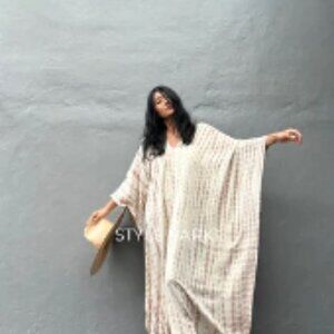 Style Park Wayan Kaftan Dress - Natural Tones - One Size